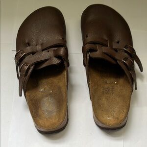 Birkenstock Brown Leather Mules